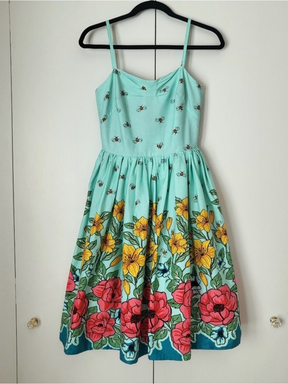 Unique Vintage Novelty Print Floral Sundress